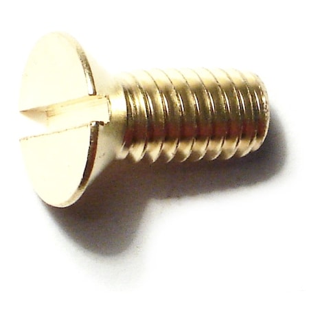 Midwest Fastener 5/16"-18 x 3/4 in Slotted Flat Machine Screw, Plain Brass, 12 PK 32807